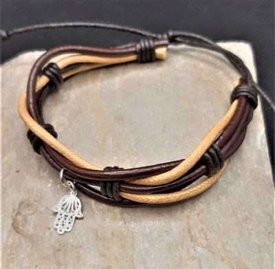 Friendship bracelet with Hamsa charm